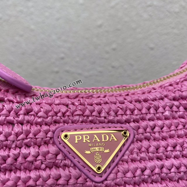 Prada專櫃新款草編三合一女包 1BH204 普拉達純手工編織女款單肩斜挎包 csp1565